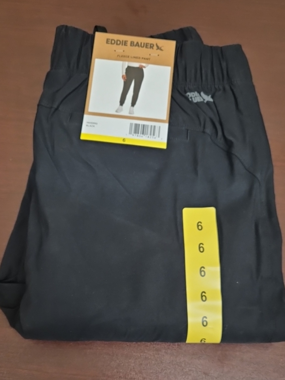Eddie Bauer Black Women's Fleece-Lined Joggers Size 6